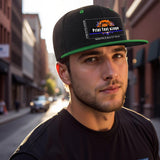 Custom Green Top Contrast Flat Brim Cap Personalize Your Style