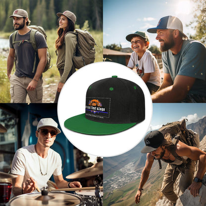 Custom Green Top Contrast Flat Brim Cap Personalize Your Style