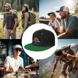 Custom Green Top Contrast Flat Brim Cap Personalize Your Style