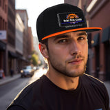 Custom Orange Top Contrast Flat Brim Cap Personalize Your Style