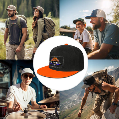 Custom Orange Top Contrast Flat Brim Cap Personalize Your Style
