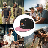 Custom Pink Top Contrast Flat Brim Cap Personalize Your Style