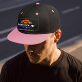 Custom Pink Top Contrast Flat Brim Cap Personalize Your Style