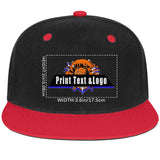 Custom Red Top Contrast Flat Brim Cap Personalize Your Style
