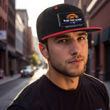 Custom Red Top Contrast Flat Brim Cap Personalize Your Style