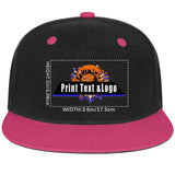 Custom Rose Red Top Contrast Flat Brim Cap Personalize Your Style