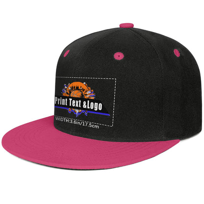 Custom Rose Red Top Contrast Flat Brim Cap Personalize Your Style
