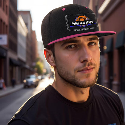Custom Rose Red Top Contrast Flat Brim Cap Personalize Your Style