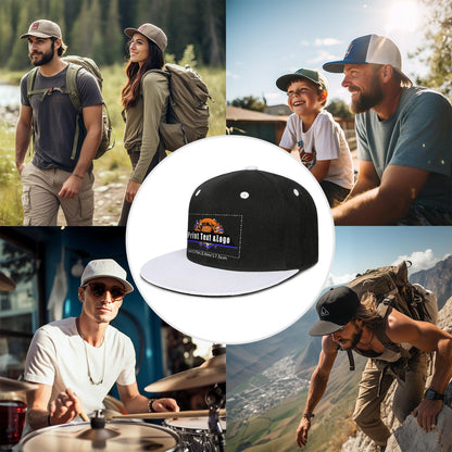 Custom White Top Contrast Flat Brim Cap Personalize Your Style