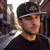 Custom White Top Contrast Flat Brim Cap Personalize Your Style