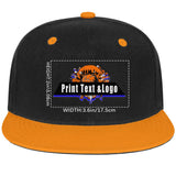 Custom Orange Top Contrast Flat Brim Cap Personalize Your Style