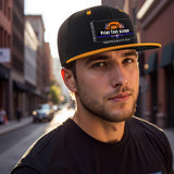 Custom Orange Top Contrast Flat Brim Cap Personalize Your Style