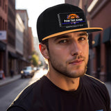 Custom Orange Top Contrast Flat Brim Cap Personalize Your Style