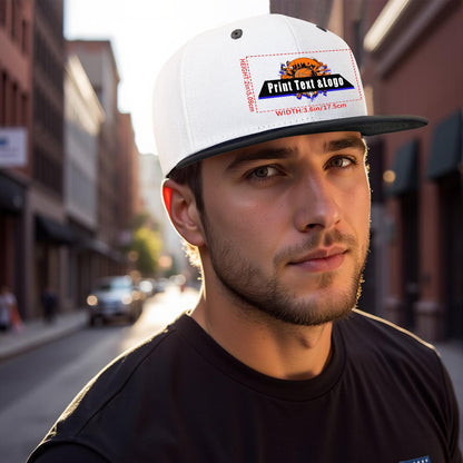 Custom Black Top Contrast Flat Brim Cap Personalize Your Style