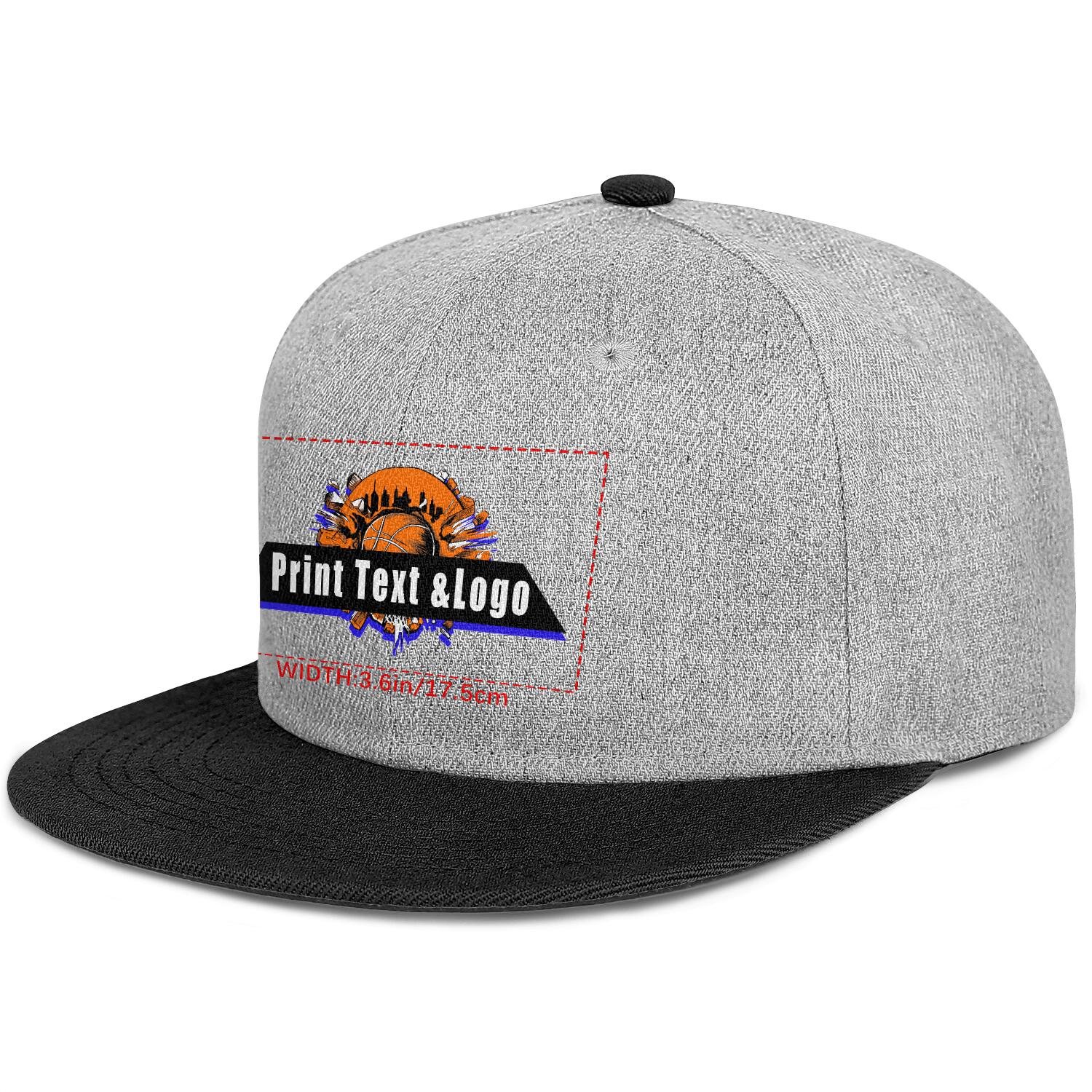 Custom Black Top Contrast Flat Brim Cap Personalize Your Style