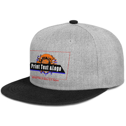 Custom Black Top Contrast Flat Brim Cap Personalize Your Style