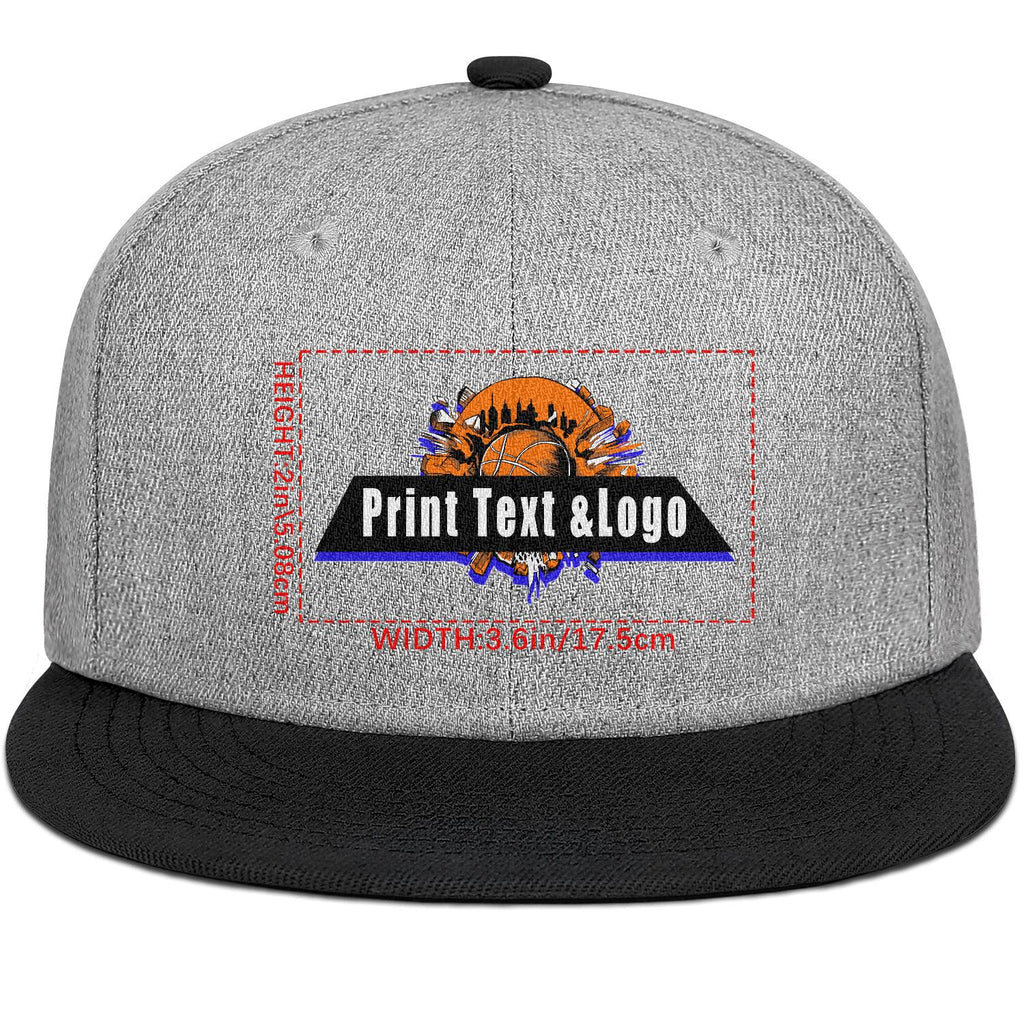 Custom Black Top Contrast Flat Brim Cap Personalize Your Style