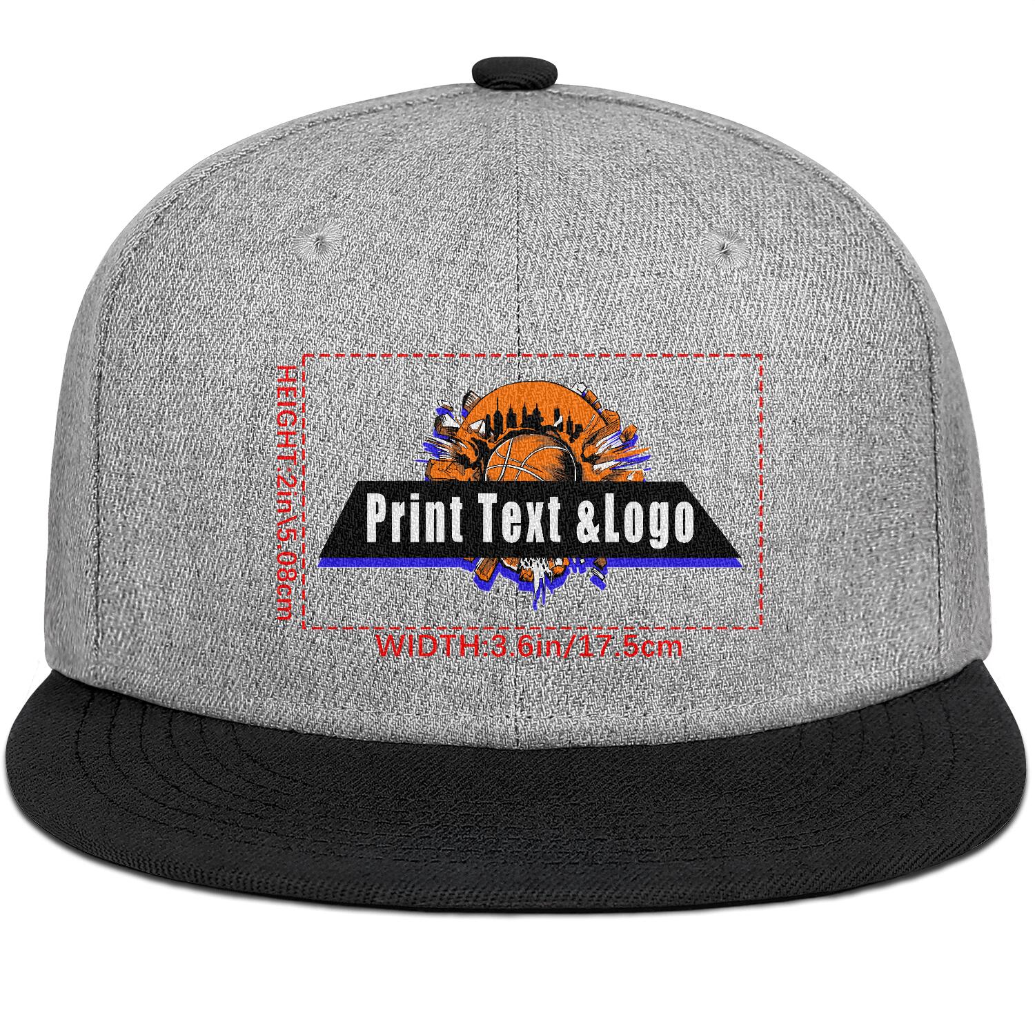 Custom Black Top Contrast Flat Brim Cap Personalize Your Style