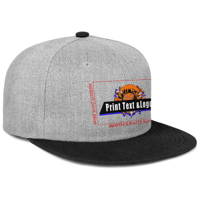 Custom Black Top Contrast Flat Brim Cap Personalize Your Style