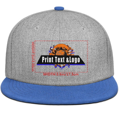 Custom Blue Top Contrast Flat Brim Cap Personalize Your Style