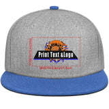 Custom Blue Top Contrast Flat Brim Cap Personalize Your Style