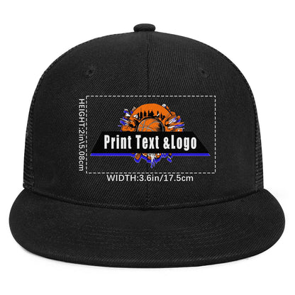 Custom Black Top Contrast Flat Brim Cap Personalize Your Style