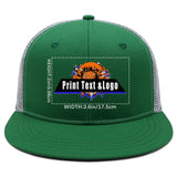 Custom Green Top Contrast Flat Brim Cap Personalize Your Style