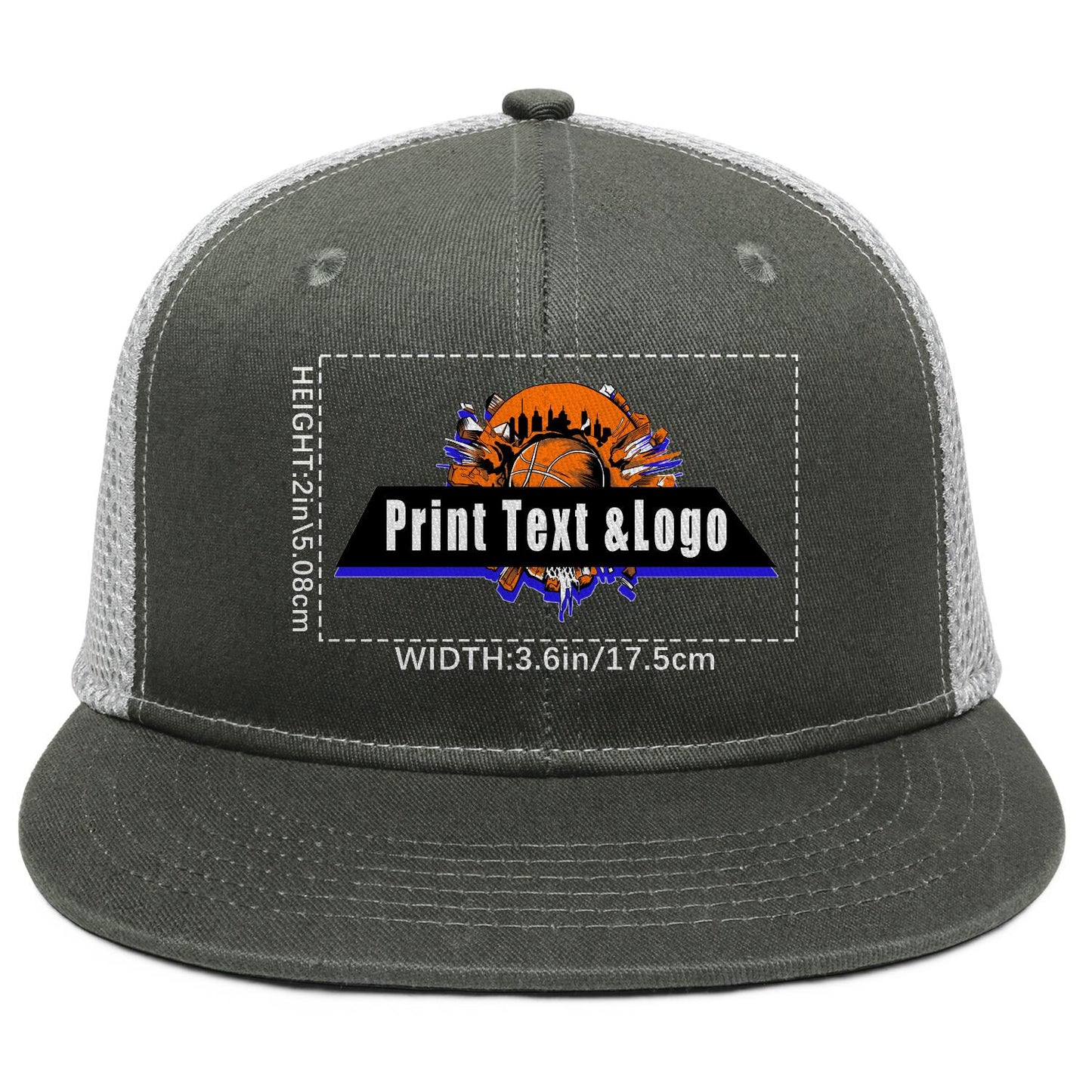 Custom Olive Green Top Contrast Flat Brim Cap Personalize Your Style