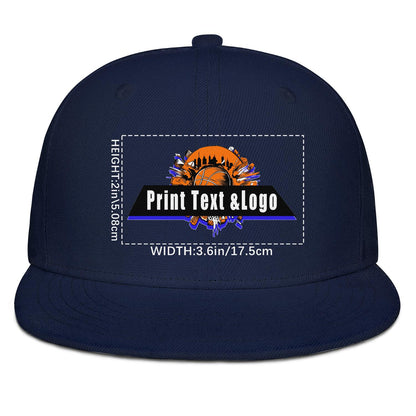 Custom Navy Blue Sports Snapback Hats Performance Flat Brim Caps for Athletes Training