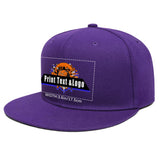 Custom Purple Sports Snapback Hats Performance Flat Brim Caps for Athletes Training