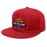 Custom Red Sports Snapback Hats Performance Flat Brim Caps for Athletes Training