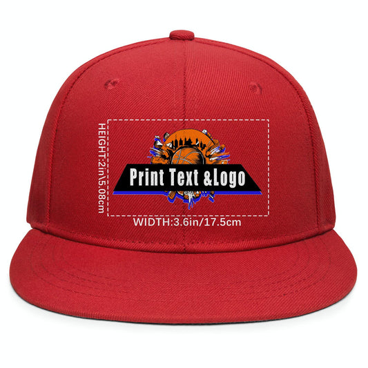 Custom Red Sports Snapback Hats Performance Flat Brim Caps for Athletes Training