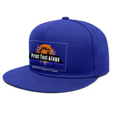 Custom Blue Sports Snapback Hats Performance Flat Brim Caps for Athletes Training