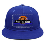 Custom Blue Sports Snapback Hats Performance Flat Brim Caps for Athletes Training