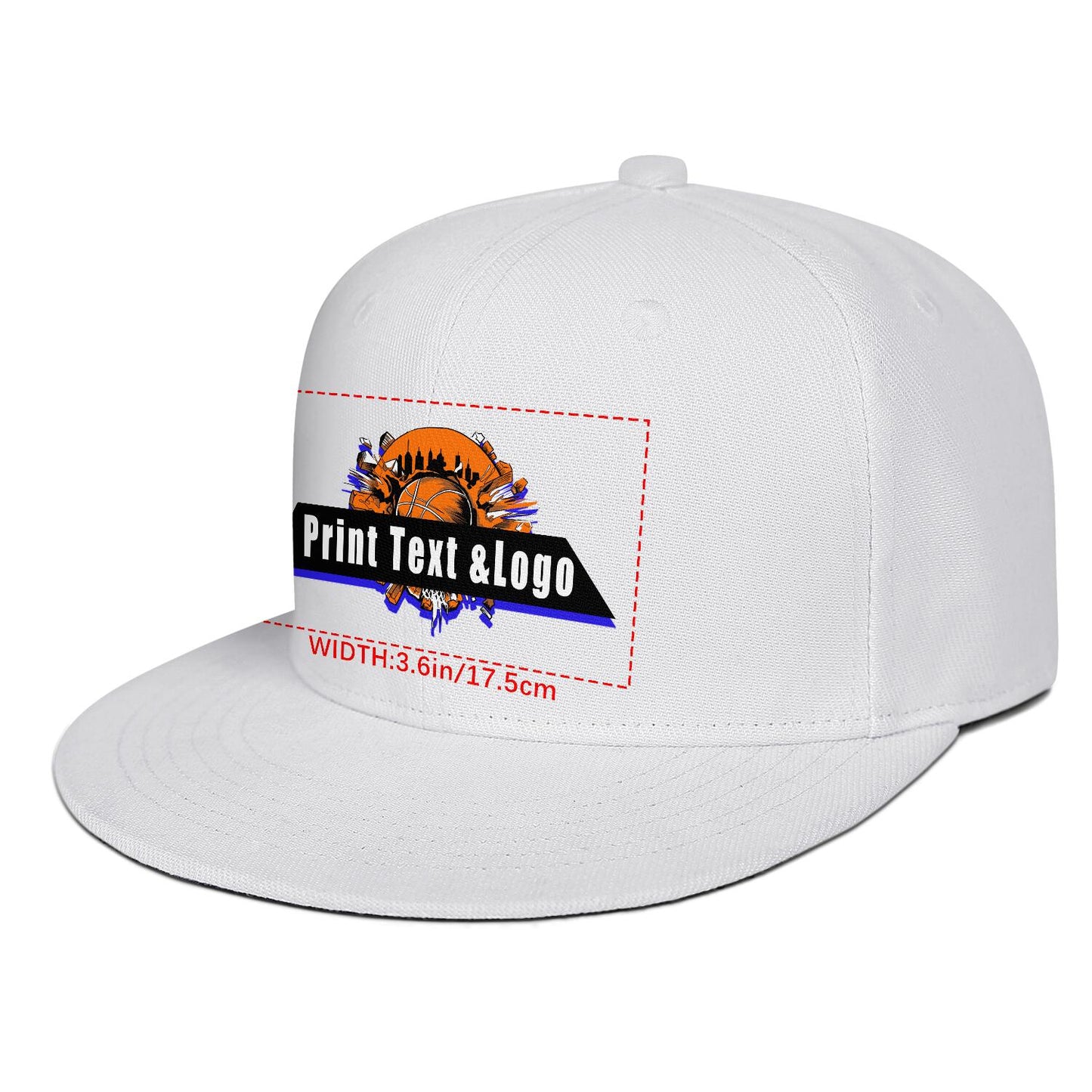 Custom White Sports Snapback Hats Performance Flat Brim Caps for Athletes Training