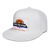 Custom White Sports Snapback Hats Performance Flat Brim Caps for Athletes Training