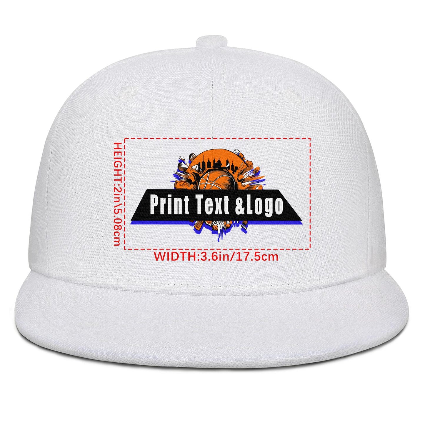 Custom White Sports Snapback Hats Performance Flat Brim Caps for Athletes Training