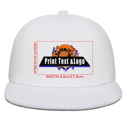 Custom White Sports Snapback Hats Performance Flat Brim Caps for Athletes Training