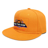 Custom Orange Sports Snapback Hats Performance Flat Brim Caps for Athletes Training