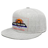 Custom Grey Sports Snapback Hats Performance Flat Brim Caps for Athletes Training