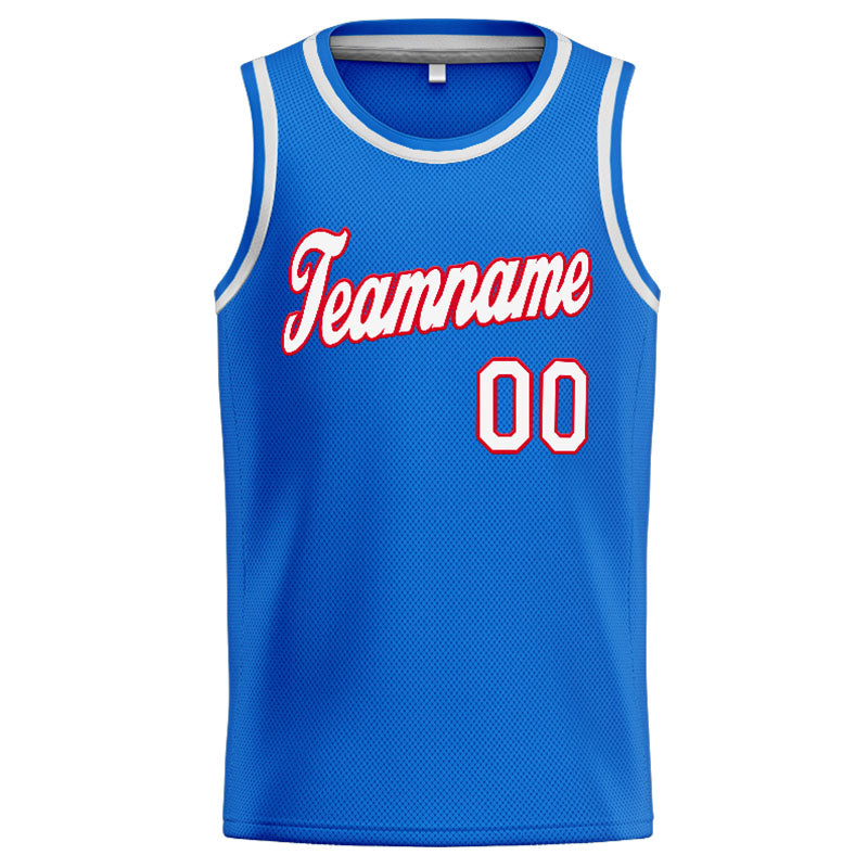 Custom Stitched Basketball Jersey for Men, Women And Kids Blue-White-Red
