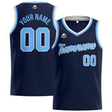 Custom Stitched Basketball Jersey for Men, Women  And Kids Navy-Light Blue