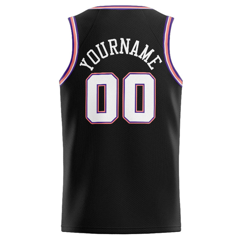 Custom Stitched Basketball Jersey for Men, Women And Kids Black-White