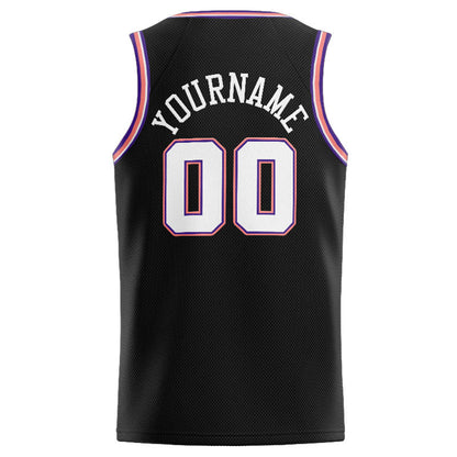 Custom Stitched Basketball Jersey for Men, Women And Kids Black-White