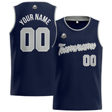 Custom Stitched Basketball Jersey for Men, Women  And Kids Navy-Gray