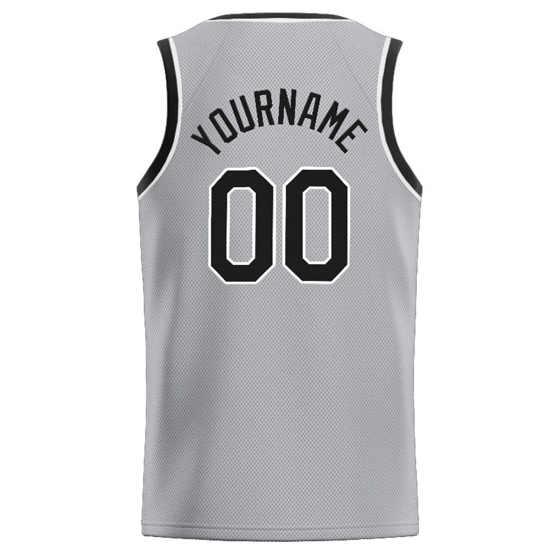 Custom Stitched Basketball Jersey for Men, Women And Kids Gray-Black-White