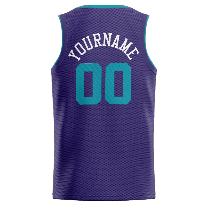 Custom Stitched Basketball Jersey for Men, Women And Kids Purple-Teal-White