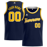 Custom Stitched Basketball Jersey for Men, Women  And Kids Navy-Yellow