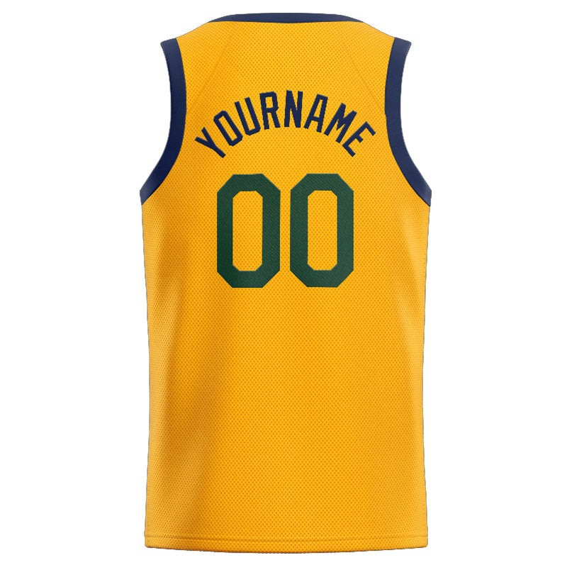 Custom Stitched Basketball Jersey for Men, Women And Kids Yellow-Navy-Green