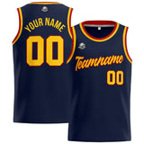Custom Stitched Basketball Jersey for Men, Women  And Kids Navy-Yellow-Red
